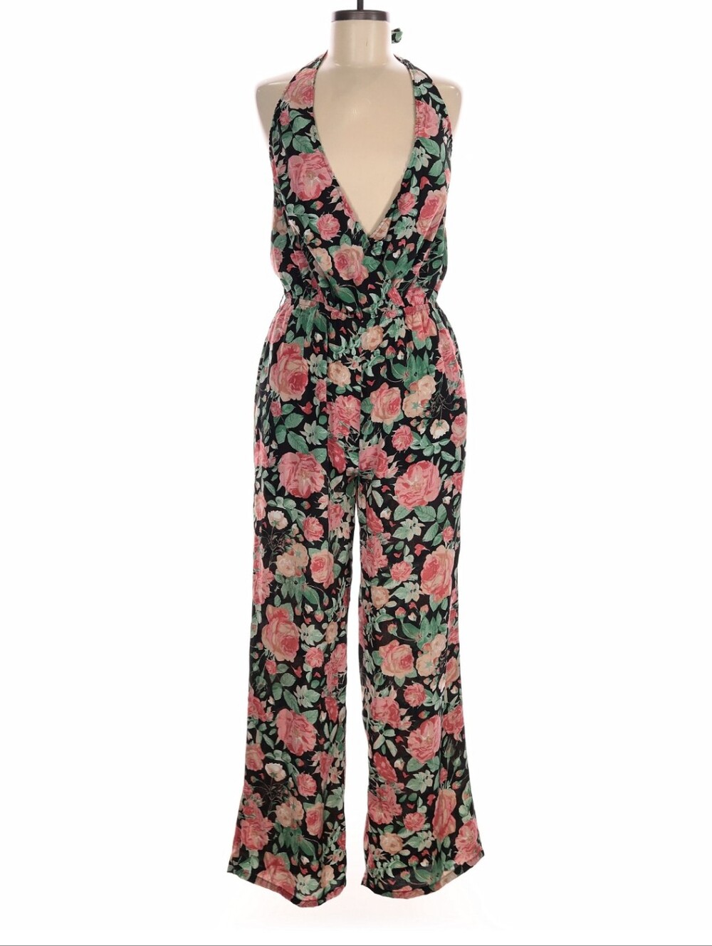 Lovers + Friends Floral Halter Wide-Leg Jumpsuit - Size M - Picture 3 of 9